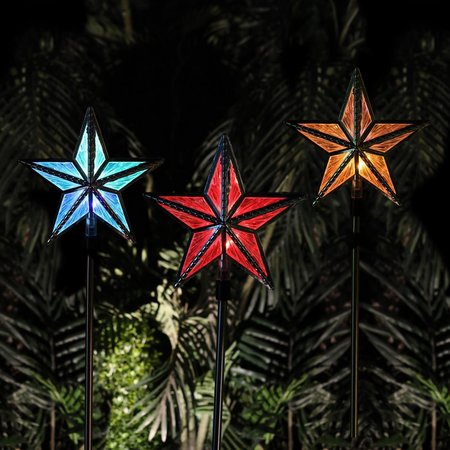 Solaris LED 35 in. Solar Powered Star Garden Stake Pathway Decor QTT300ABB